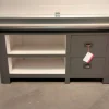 Antraciet grijs met wit klein tv meubel