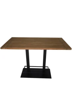 Bartafel teak houten blad en metalen poot
