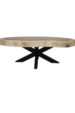 Boomstam salontafel met metalen poot