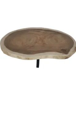 Boomstam salontafel met metalen poot