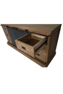 Dressoir 180 cm met metalen schuifdeuren