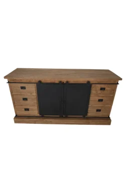 Dressoir 180 cm met metalen schuifdeuren