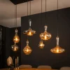 Gezellige hanglamp met glazen bollen karaf lamp 145 cm