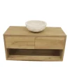 Hangend teak badkamermeubel
