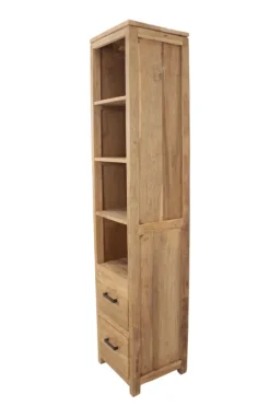 Hoge badkamerkast open