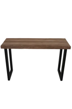 Industrieel side table teak met metaal
