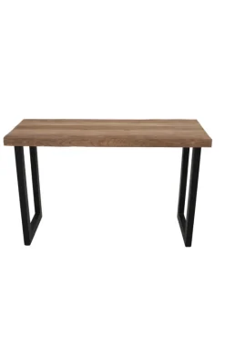 Industrieel side table teak met metaal