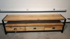 Industrieel tv meubel teak hout