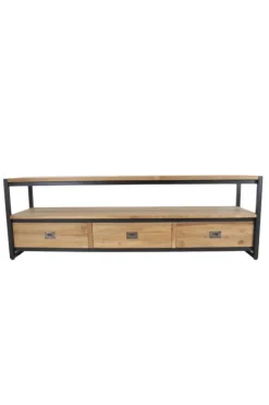 Industrieel tv meubel teak hout