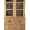 Kleine massief teak vitrinekast 120 cm