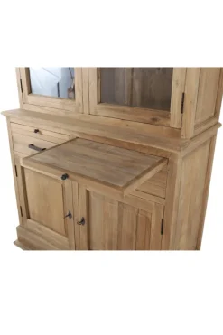 Kleine massief teak vitrinekast 120 cm