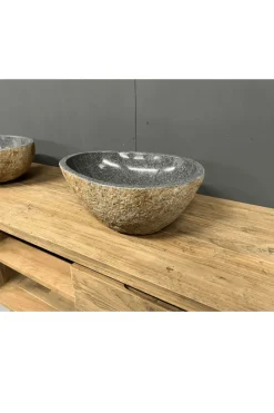 Kleine Ronde Twin Set Rivierkeien Wasbakken – Set van 2