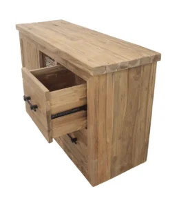 Landelijk teakhouten badkamer meubel 145 cm