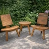 Lounge setje 2 stoelen en 1 tafeltje suar hout