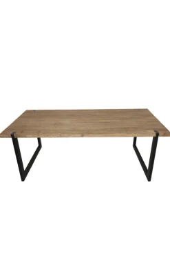 Massieve Teakhouten Eettafel met Metalen U-Poten – Uniek Design