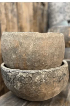 Oude houten schaal bruin