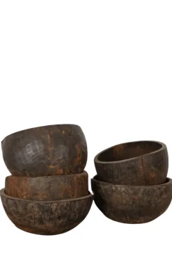 Oude houten schaal bruin