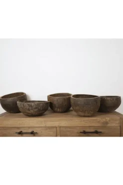 Oude houten schaal bruin
