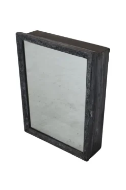 Oude spiegelkast blauw