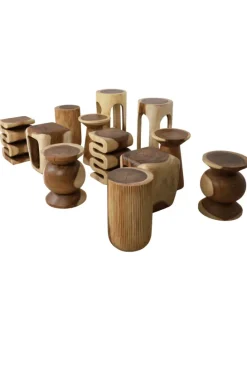 Planten tafel zuil open van binnen suar hout