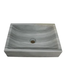 Rechthoekige green stone wasbak
