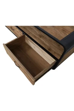 Retro Industrieel TV-meubel van Teak Hout met Metaal