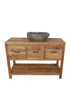 Robuust ruw teak badkamermeubel