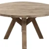 Ronde teakhouten tafel 150 met houten poot