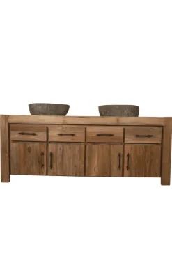 Rustiek Massief Teakhouten Badkamermeubel 200 cm