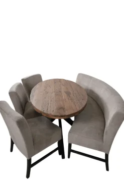 Set van 3 eetkamerstoelen + eetkamerbank ovaal
