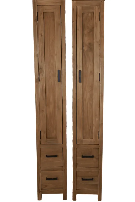 Smalle teakhouten badkamer kast 30x40x200 cm