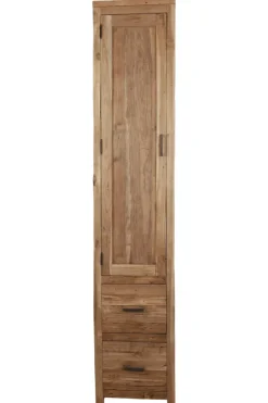 Stoere Ruwe Teakhouten Badkamerkast – 200 cm Hoog