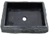 Stoere zwarte natuurlijke wasbak 50×40 cm