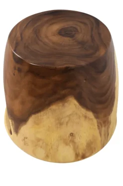 Suar Houten Krukje / Bijzettafel met Druppelvorm