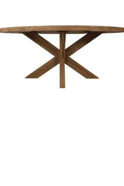 Teak houten eettafel 180 cm met houten poot
