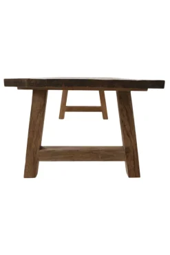 Teak houten eettafel met houten A poten