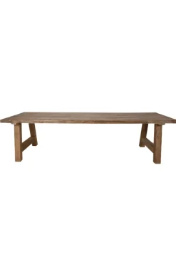 Teak houten eettafel met houten A poten