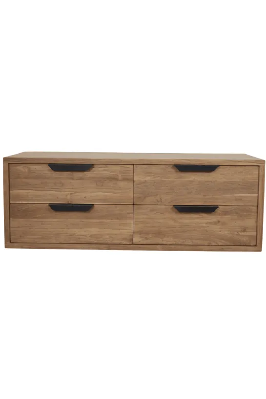 Teak houten Hangend badkamermeubel 140 cm