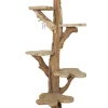 Teak houten Kattenpaal met 5 plateau’s