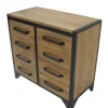 Teak houten klein dressoir industrieel