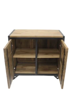 Teak houten klein dressoir industrieel