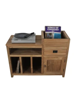 Teak houten platenspeelkastje / record kastje / lp kast