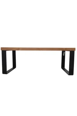 Teak Houten Salontafel met Metalen U-Poten