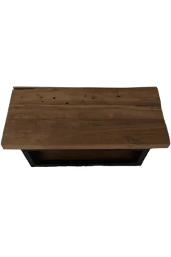 Teak Houten Toiletplankje met Metalen Beugel