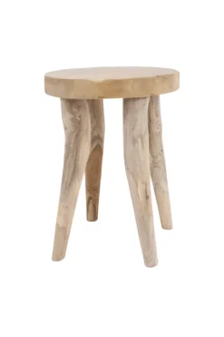Teak rond krukje