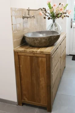 Teakhouten badkamermeubel met lade