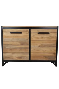 Teakhouten Dressoir of Badkamermeubel met Metalen Details – 120 cm
