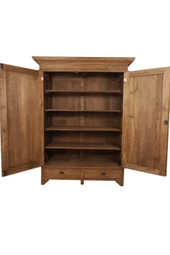Teakhouten Klassieke Kledingkast met Planken 160 cm