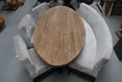 Teakhouten ovale eettafel