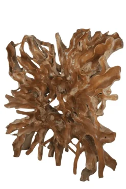 Teakhouten wortel wanddecoratie 200x45x200 cm vierkant